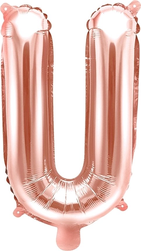 Bokstavsballonger – Roséguld – 35 cm – Bokstav: U – Bokstavsballonger, Ballonger