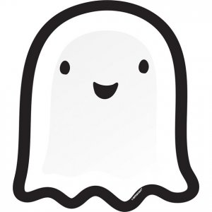 Papptallrikar - Cute Ghost - Svart/Vit - 8-pack