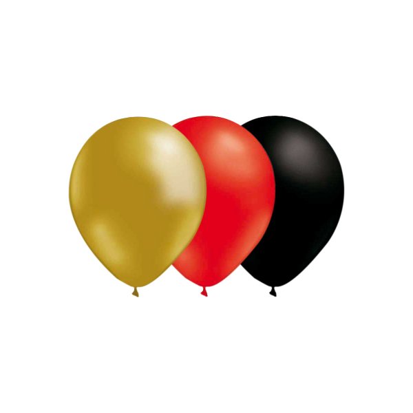 Ballonger - Mix - Guld/R�d/Svart - 15-pack