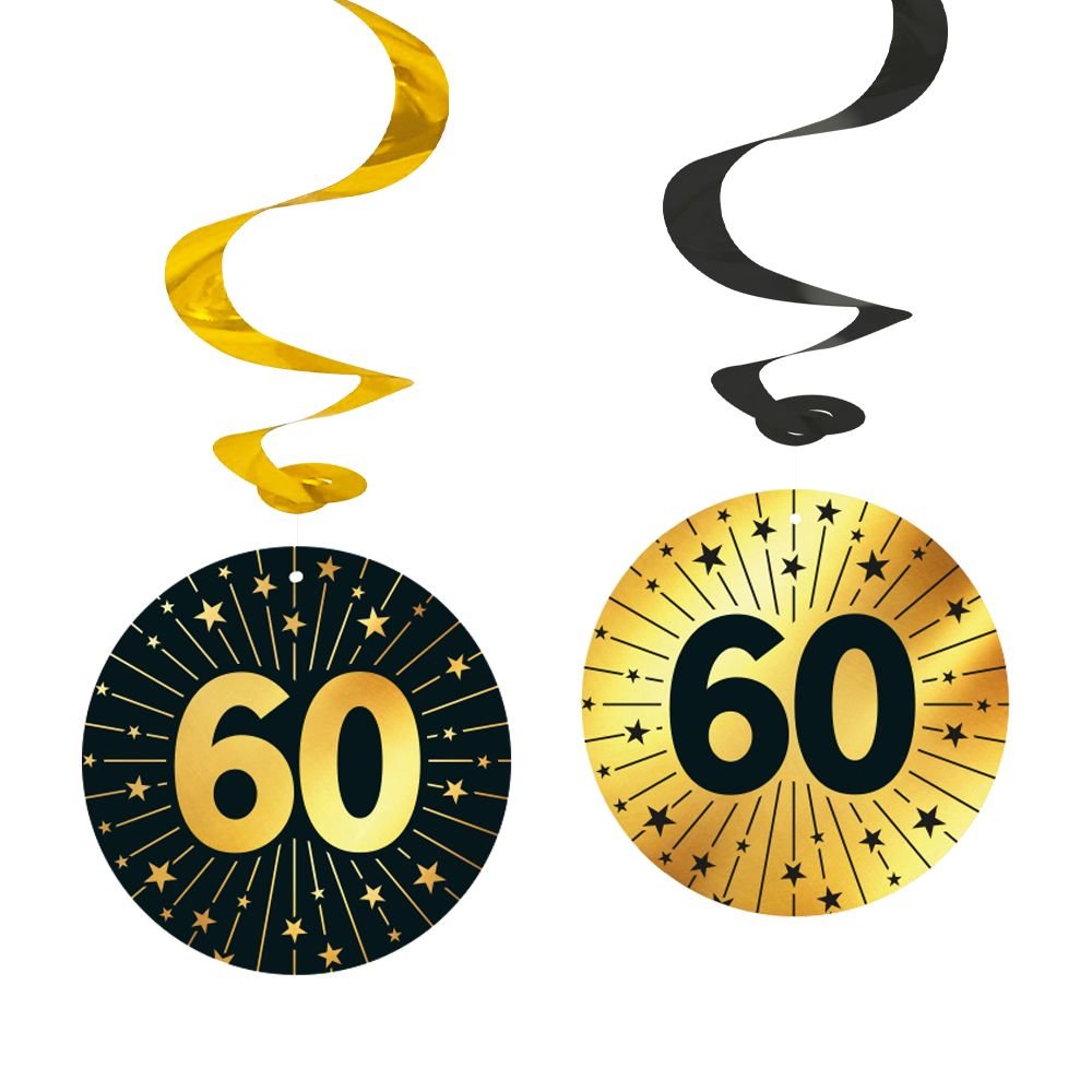 Swirls – 60 År – Guld – 4-pack – 60-årsfest