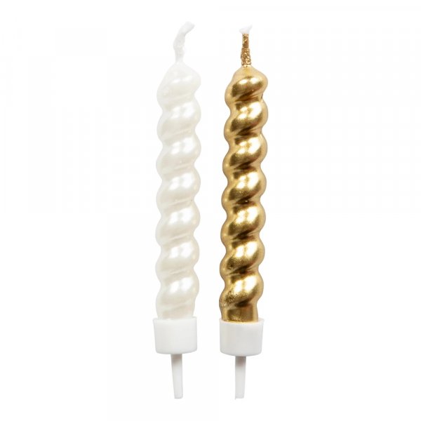 T�rtljus - Guld - B�jda - 8-pack
