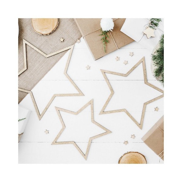 Dekoration Stj�rnor Guldglitter 3-pack