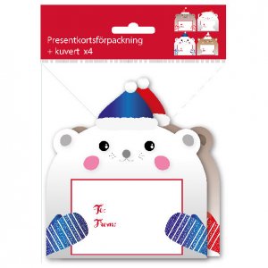 Presentkortsfrpackning - 4-pack - Bjrnar