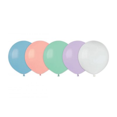 Runda enfrgade ballonger - 48 cm - Pastellmix - 5-pack