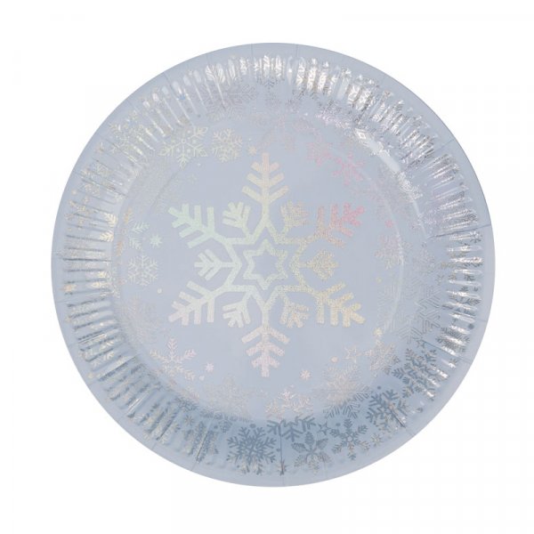 Papptallrikar - Iridescent Snowflake - 8-pack Papptallrikar - Iridescent Snowflake - 8-pack