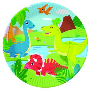 Papptallrikar - Dinosaurier - 23 cm - 8-pack Papptallrikar - Dinosaurier - 23 cm - 8-pack