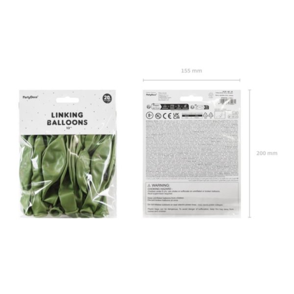 20-pack L�nkande ballonger, olivgr�n