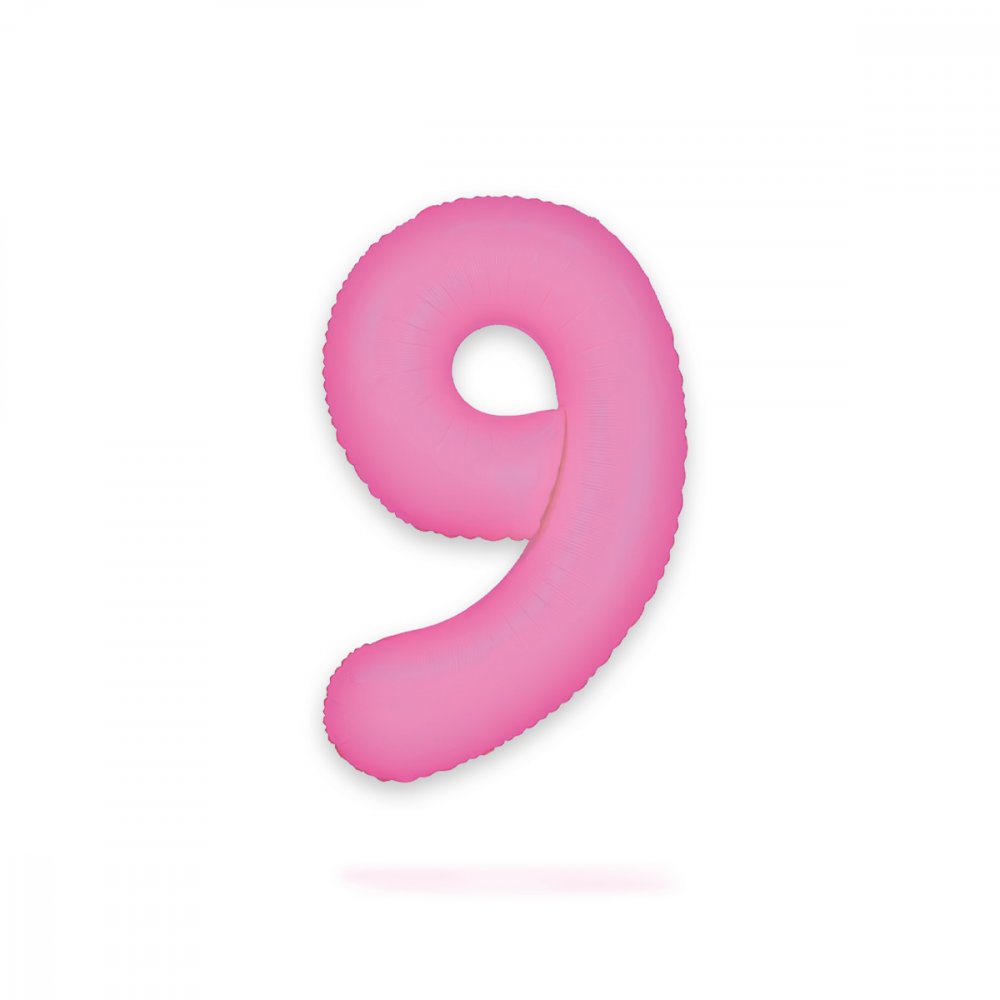 Ballongsiffra - Neon Rosa - 86 cm - Siffra: 9 - Sifferballonger, Ballonger