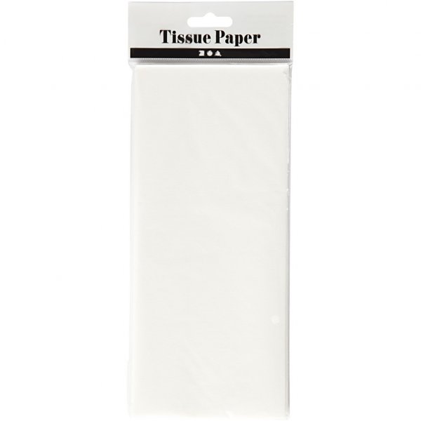 Silkespapper - 10 ark - Vit