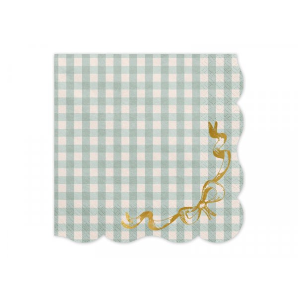 Servetter rutiga med rosett - Mix