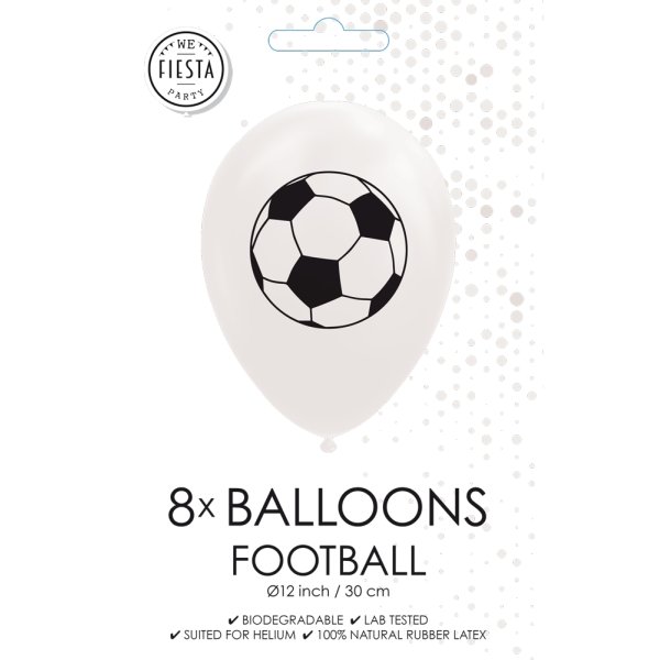 Ballonger - Fotboll - Vit - 30 cm - 8 st Ballonger - Fotboll - Vit - 30 cm - 8 st