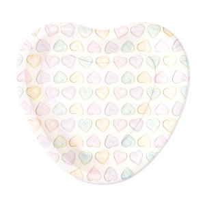 Papptallrikar - Hj�rtan Akvarell - 23 cm - 8-pack