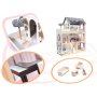 Docksk�p i MDF med LED-belysning 78 cm Vit inklusive 16 m�bler - Byggsats