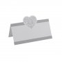 Placeringskort - 50-pack - Vintage Romance Vit/Silver