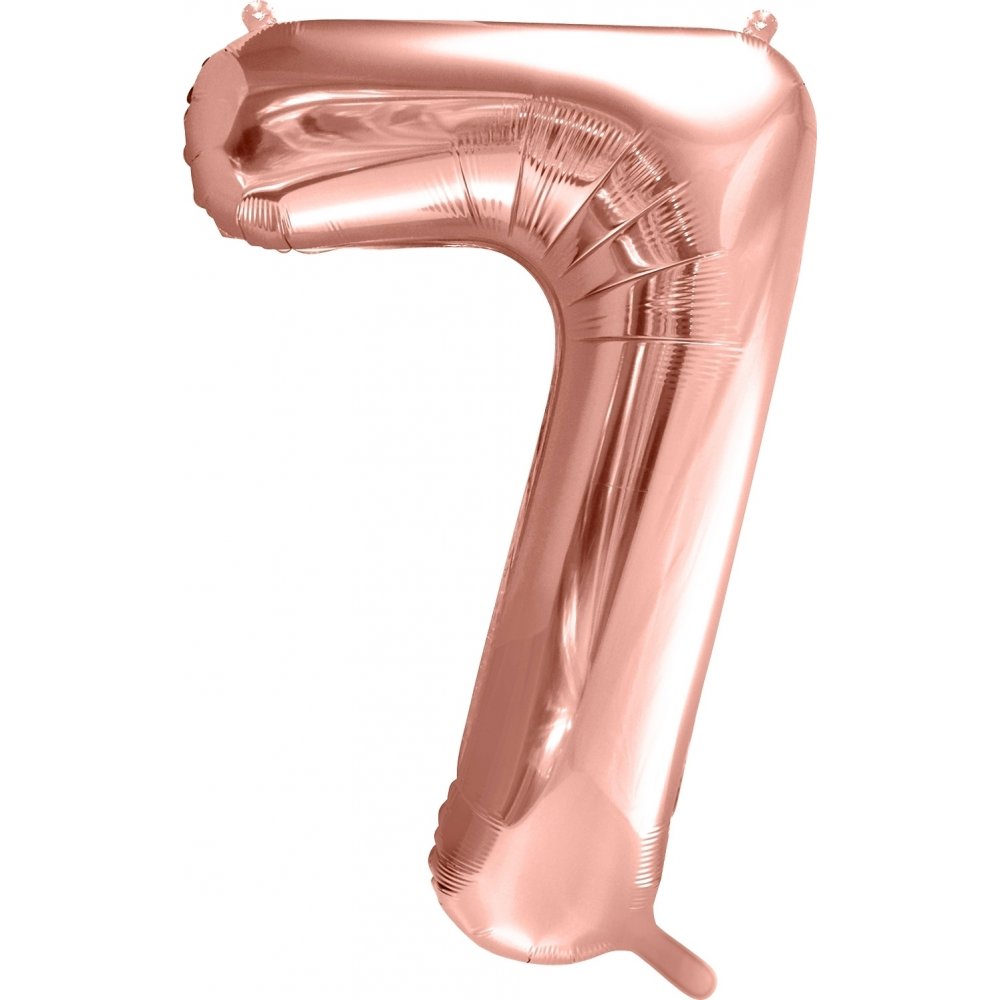 Sifferballong – Roséguld – 86 cm – Siffra: 7 – Sifferballonger, Ballonger