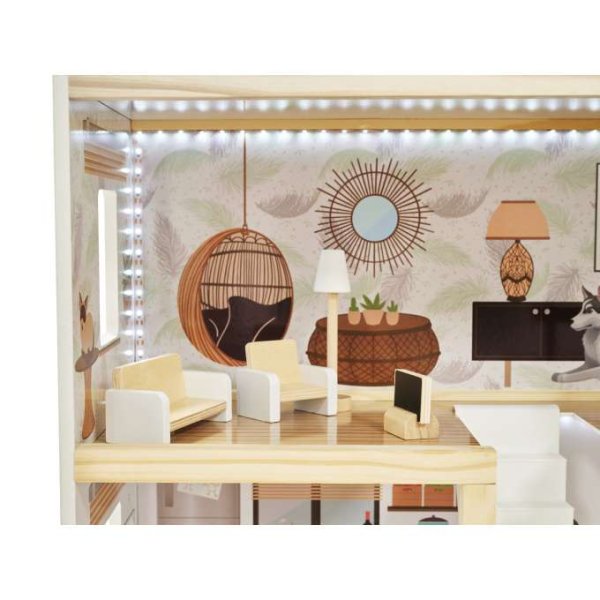 Docksk�p LULILO FLORO boho med LED-belysning 78 cm Tr�