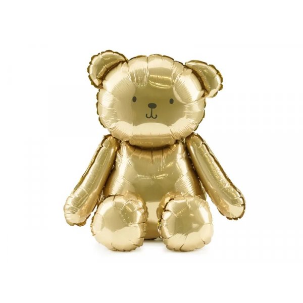 Folieballong - Teddybjrn - Guld - 43 x 53 cm