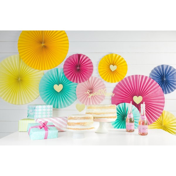 Cake picks - Sweet love - Guldglitter - 6-pack