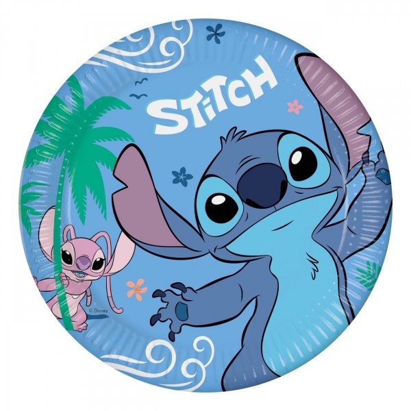 Papptallrikar - Stitch & Angel - Blå 23 cm - 8-pack Papptallrikar - Stitch & Angel - Blå 23 cm - 8-pack