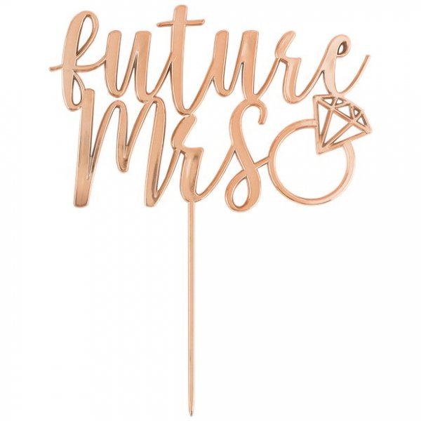 Cake Topper - Future Mrs - Rosguld