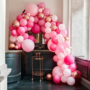 Ballongbge - Lyx - Ljusrosa/Hot Pink/Rosguld