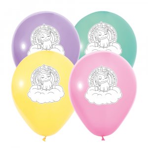 Ballongbukett - Happy Party Unicorns - Mix - 8-pack