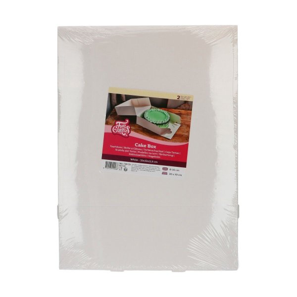Tårtkartong Vit - 2-pack - 32 x 32 x 11,5 cm - FunCakes Tårtkartong Vit - 2-pack - 32 x 32 x 11,5 cm - FunCakes