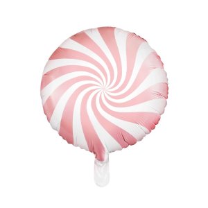 Folieballong - Swirl - ljusrosa