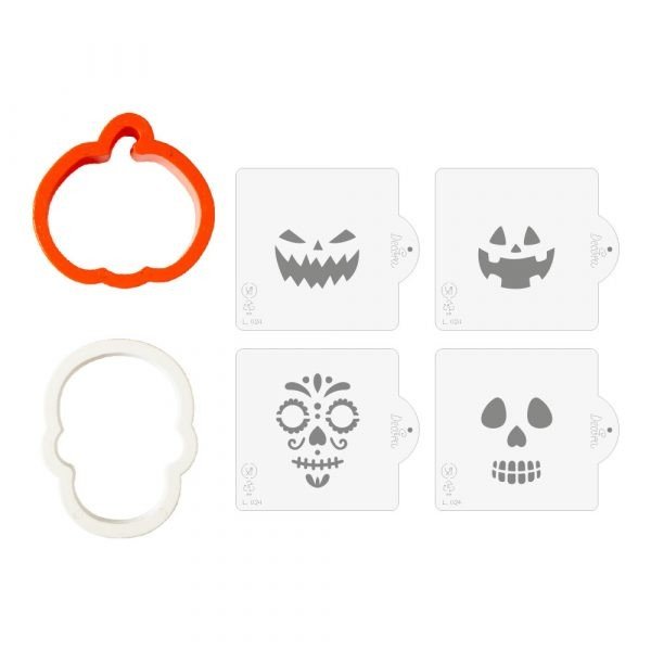 Utstickare med schablon - Pumpa och dödskalle - Halloween Utstickare med schablon - Pumpa och dödskalle - Halloween