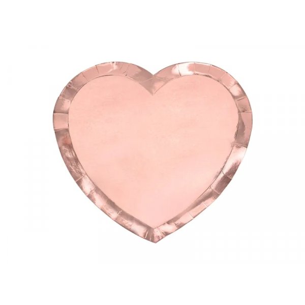 Papptallrik hj�rta, ros�guld