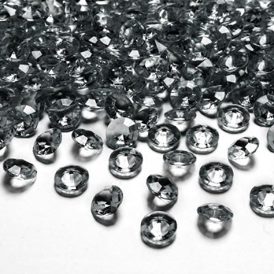 Diamantkonfetti - 12 mm - Mrkgr - Ca 100 st