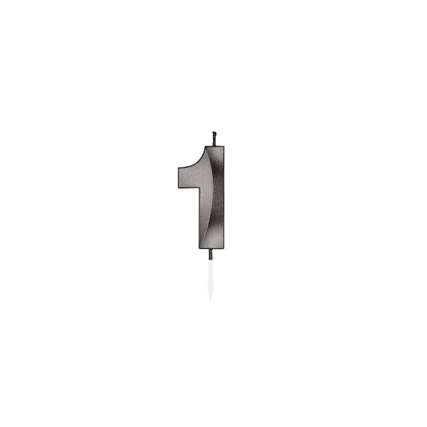 T�rtljus - Metallic Svart - Siffra 1 - 6 cm