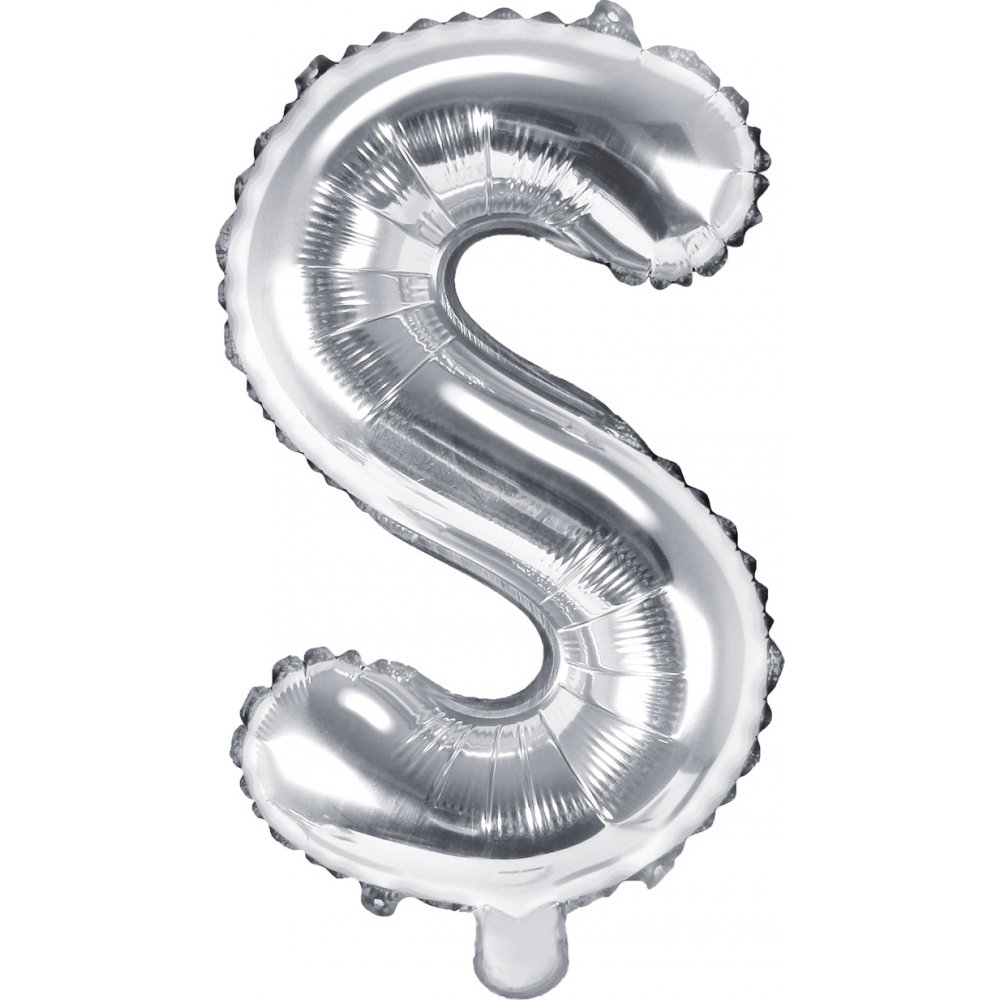 Bokstavsballonger – Silver – 35 cm – Bokstav: S – Bokstavsballonger, Ballonger