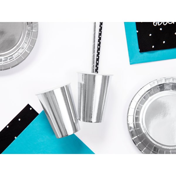 Pappmuggar - Metallic - Silver - 6-pack Pappmuggar - Metallic - Silver - 6-pack