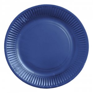 Papptallrikar - M�rkbl� 23 cm - 8-pack