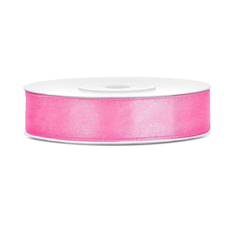 Satinband - 25 m - Rosa - Bredd: 12 mm - Satinband, Band & Snören till bröllop