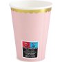 Pappmuggar - Rosa - Guldkant - 6-pack