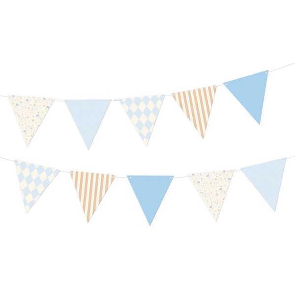 Girlang - Trianglar - Ljusbl�/Guld