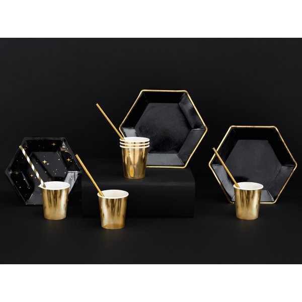 Desserttallrikar - Sparkle - Svart/Guld - 6-pack Desserttallrikar - Sparkle - Svart/Guld - 6-pack
