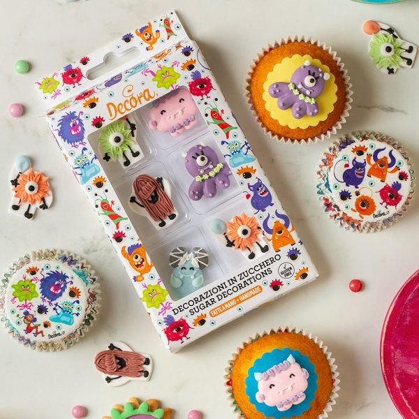 Sockerdekorationer - Monster - Handgjorda - 6 st