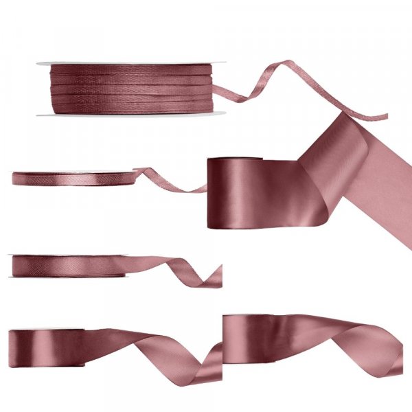Satinband - Dark Rusty Rose - 25 meter