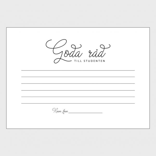 Advice cards - Goda råd till studenten - 8-pack Advice cards - Goda råd till studenten - 8-pack