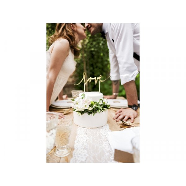 Cake Topper - love - Guld Cake Topper - love - Guld