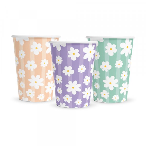 Pappmuggar - Sommarblommor - 8-pack