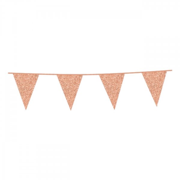 Girlang - Glittrande ros�guld - 6 m