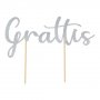 T�rtdekoration - Grattis - Silver