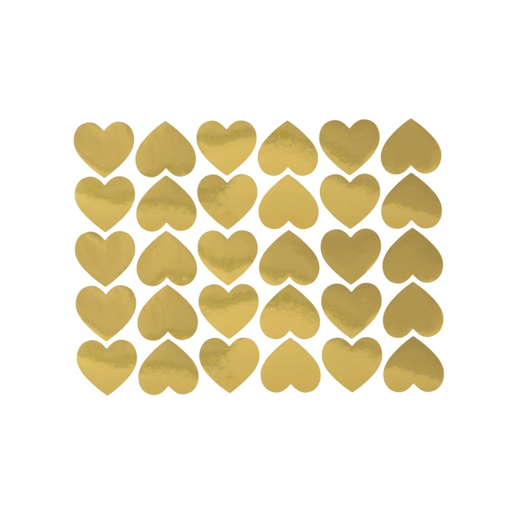 Hjärtformade klistermärken guld, 30st - Fyndhörnan