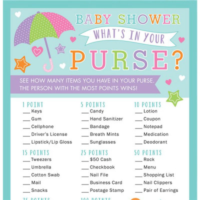 Baby Shower - Lek - What\\\'s in your purse? - 24 kort