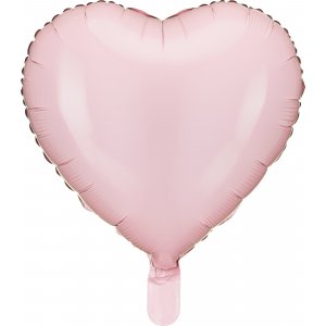 Folieballong - Ljusrosa hjärta