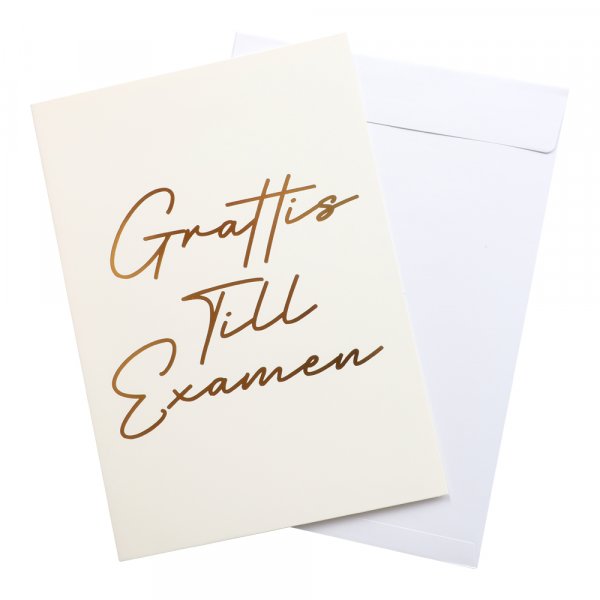 Kort - \\\"Grattis till examen\\\" - Vit